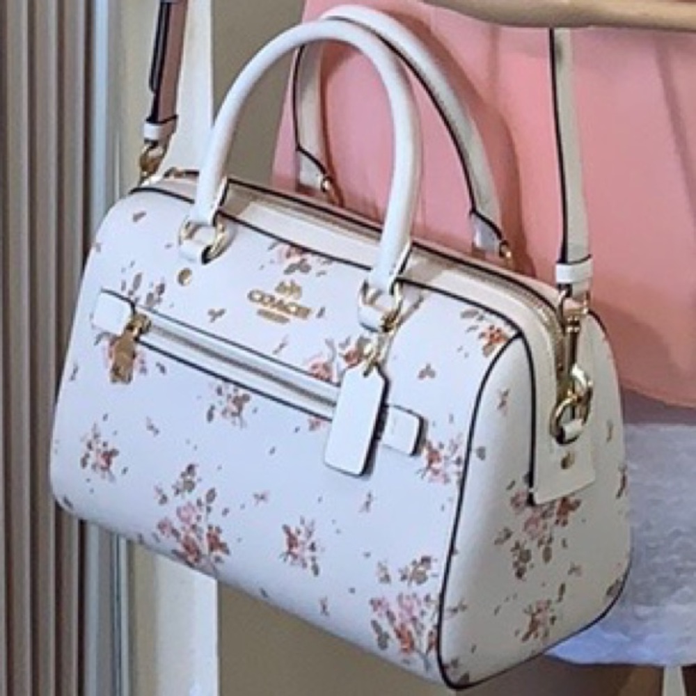 COACH ROWAN SATCHEL WITH ROSE BOUQUET PRINT - Picture 1 of 16